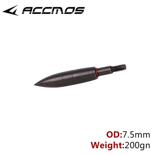 Bow and arrow archery wind-breaking black torpedo arrow 6.2mm inner diameter thread replaceable accurate match weight arrow