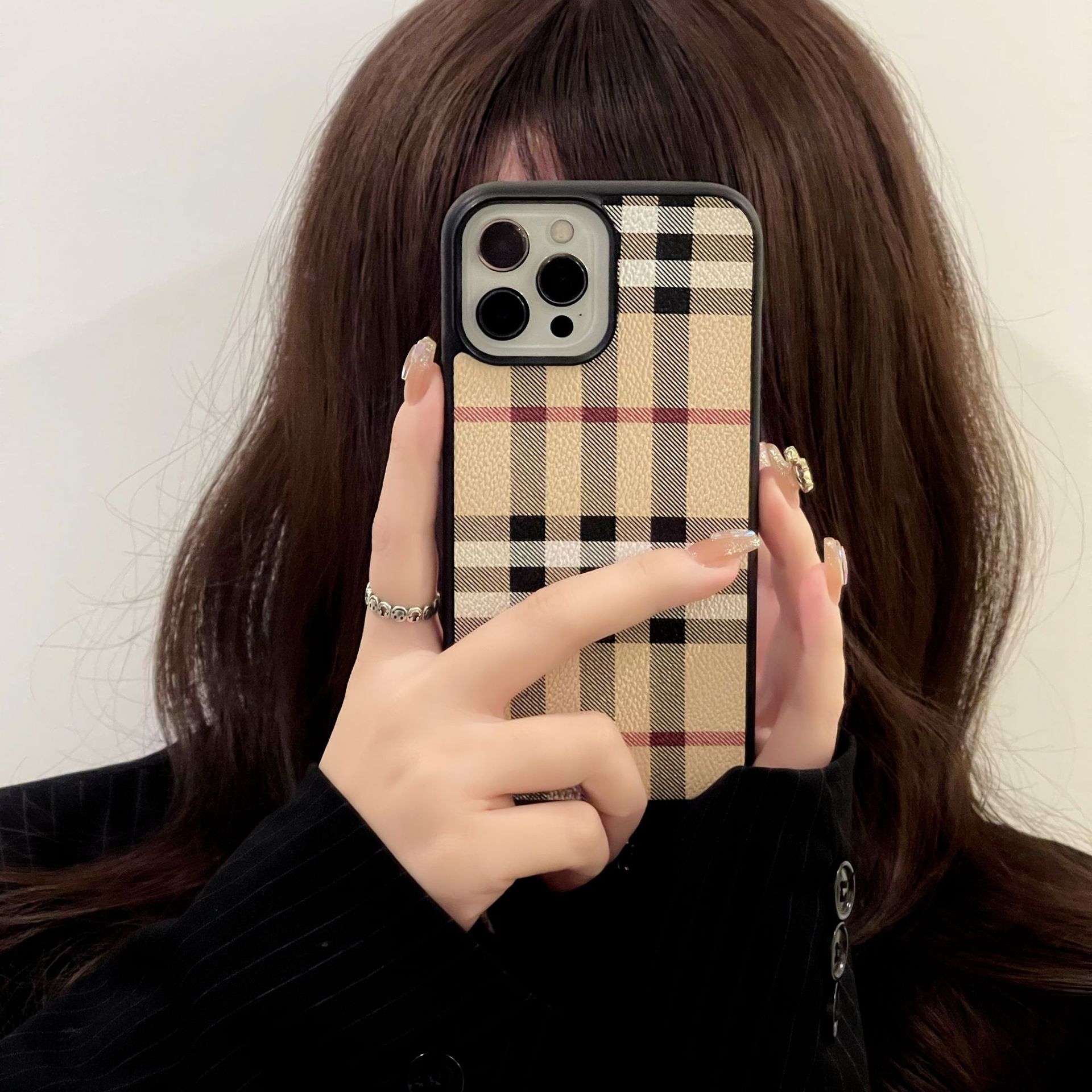 Adecuado para Apple 17pro funda para teléfono móvil 11 moda iphone12/14 funda protectora x lujo 13 nuevo bolso para tarjetas de mujer