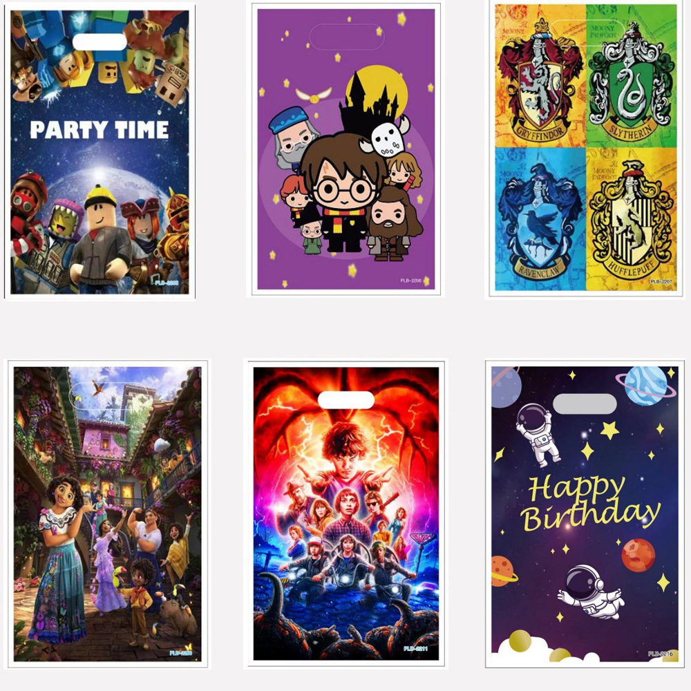 现货儿童生日用品派对珠光礼品袋机器人 哈利波特 魔法学院回礼袋