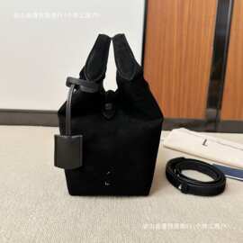 小马刺绣新款麂皮菜篮子包 小水桶手提单肩磨砂斜挎手拎包跨境RL