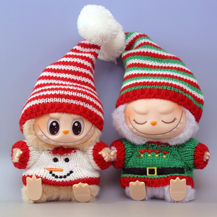 Clothes Only/One or Two Generation Keychain Labubu Clothes Rags Baby Clothes Christmas Hat Sweater suit Hat