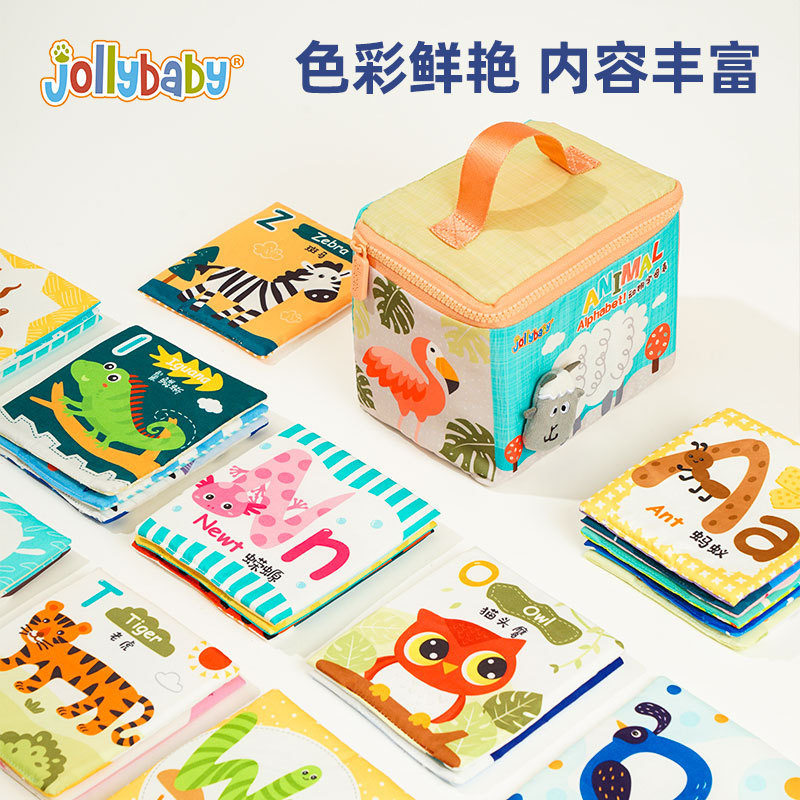 Jollybaby Baby Early Learning Cognitive Burka Juguetes para bebés lavables no desgarridos Juguetes para ver tarjetas de alfabetización
