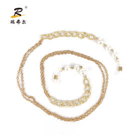 新款眼镜绳子 网红金属墨镜眼镜链子挂绳 简约眼镜绳口罩挂链欧美
