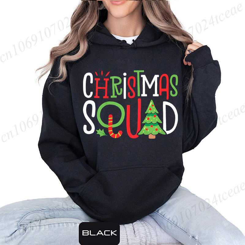 Christmas Crew Printed Hooded Sweatshirts Merry Christmas Women's Loose Fleece Hooded Sweatshirts Christmas Christmas Crew Printed Hooded Sweatshirts Merry Christmas Women's Loose Fleece Hooded Sweatshirts Christmas