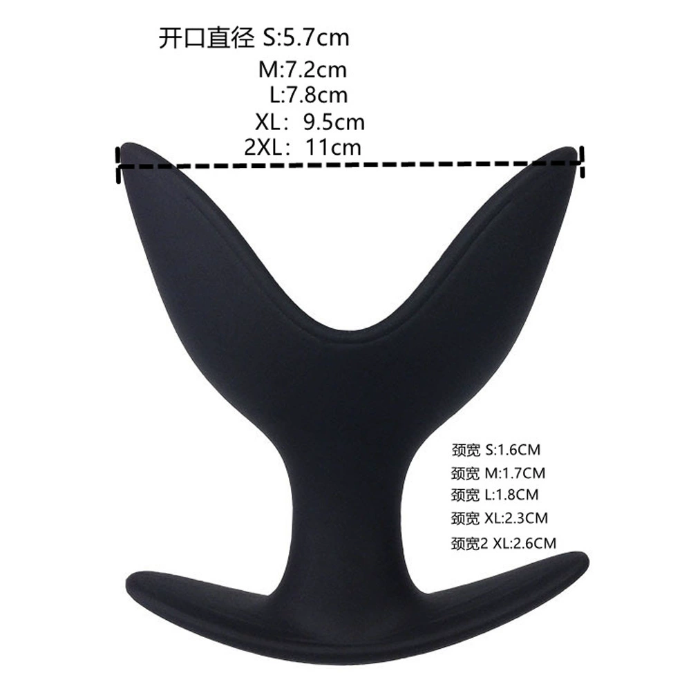 Anal plug silicone V‑shaped dilator, unisex, progressive sizes S–XXL