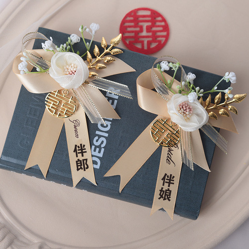 WBZ7 super fairy style beautiful bride and groom wedding corsage groomsmen bridesmaid wrist flower accessories full set parent