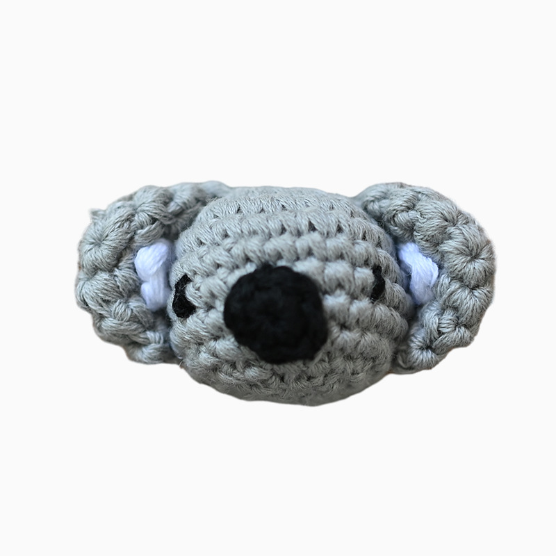 Muñecas de peluche de crochet creativas hechas a mano dibujos animados de punto conejo cabeza de animal accesorios de cadena de tetas DIY