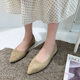 Single-layer shoes for women 2023 spring and summer new flat shoes pointed toe shallow mouth peas shoes suede plus size women's shoes foreign trade work shoes