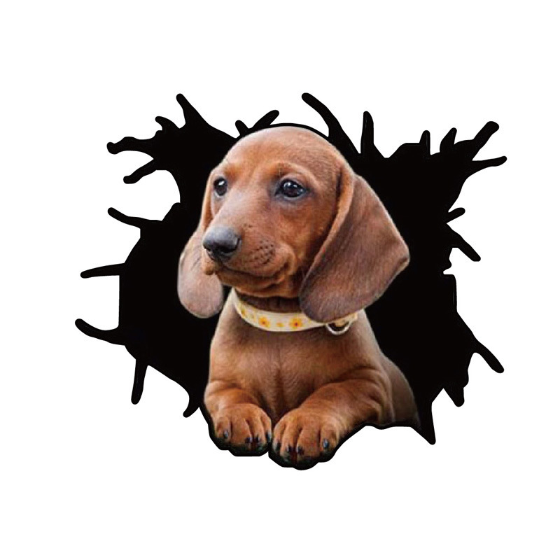 Cachorro animal 3D coche crack calcomanía coche puerta ventana mascota pegatina reflectante Cruz espejo Comercio electrónico Venta caliente