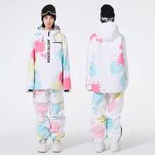 滑雪服女男滑雪裤宽松版OVER SIZE冬季户外防水保暖单板滑雪衣裤