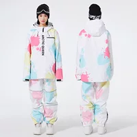 Лыжный костюм Женские мужские лыжные брюки свободная версия OVER SIZE зимний открытый водонепроницаемый теплый сноуборд одежда