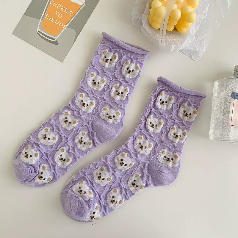 Тайд, японские свежие летние милые knee socks, интернет-знаменитость, мидл-лонг, с маленькими мишками