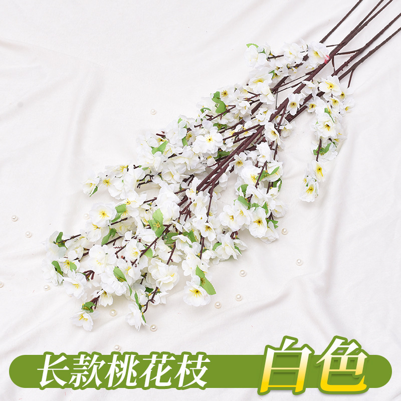 Simulación transfronteriza de flores de melocotón 7 horcos 9 flores artificiales decoración flor al por mayor paisajismo flor de melocotón decoración flores de seda flores de plástico