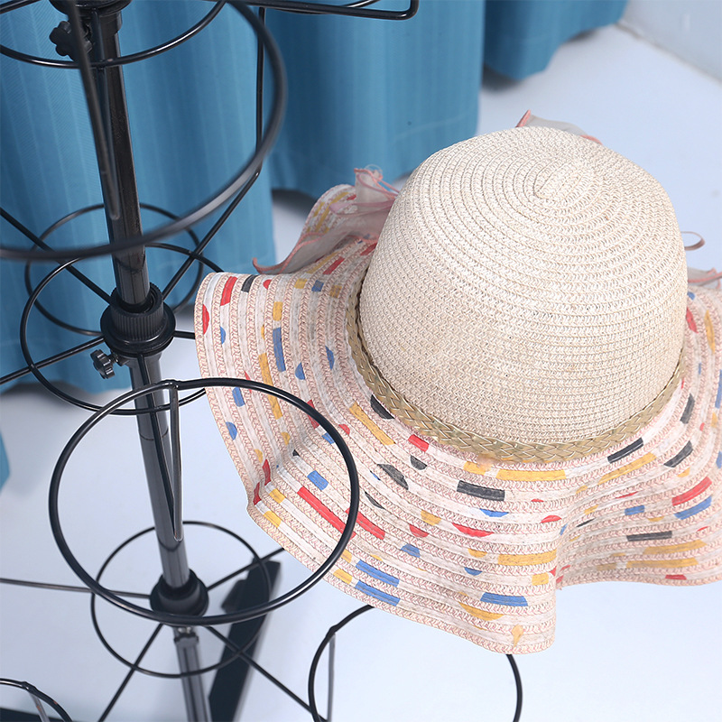 Hat display rack clothing store rotating multi-layer movable sun hat stand hat storage rack manufacturer wholesale