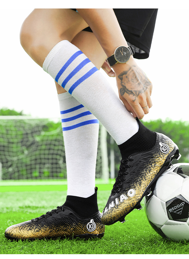 Best-selling High-top Football Shoes With Long Short Spikes, Non-slip Wear-resistant, Men, Women,_vogvips.com
