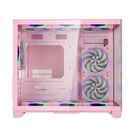 玩嘉孤勇者无立柱MATX主板电脑机箱360水冷海景房机箱黑白粉适用