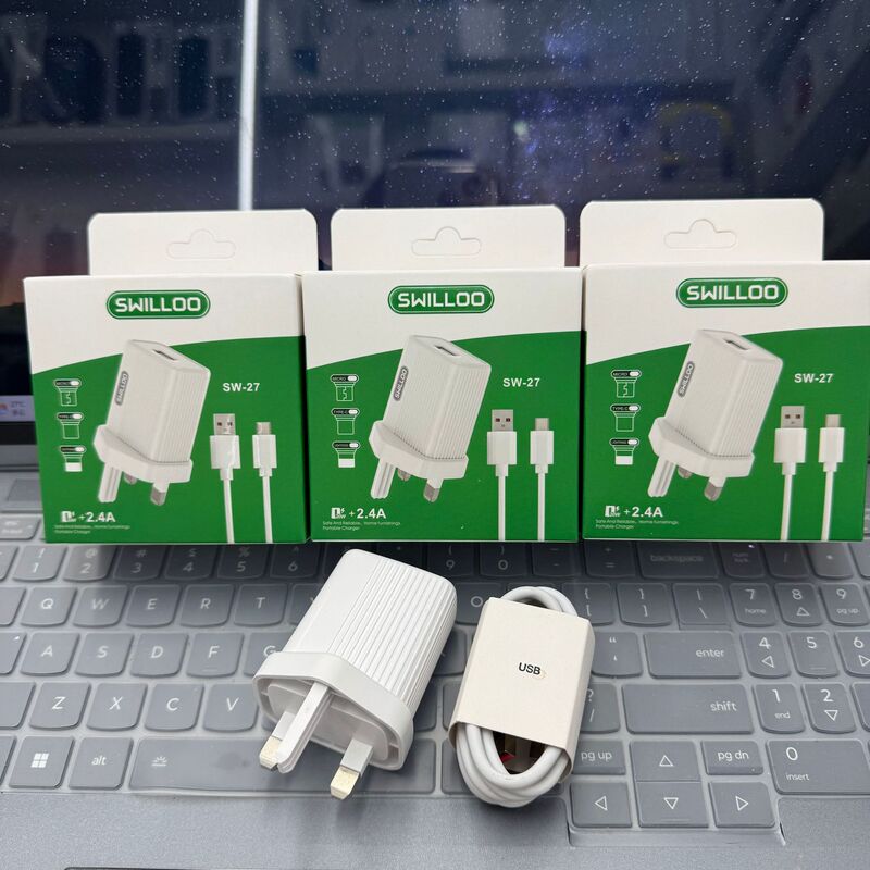Cross-Border Best-Selling Swilloo Sw-27 Uk Standard USB Charger Single U2.4A Power Adapter Type C