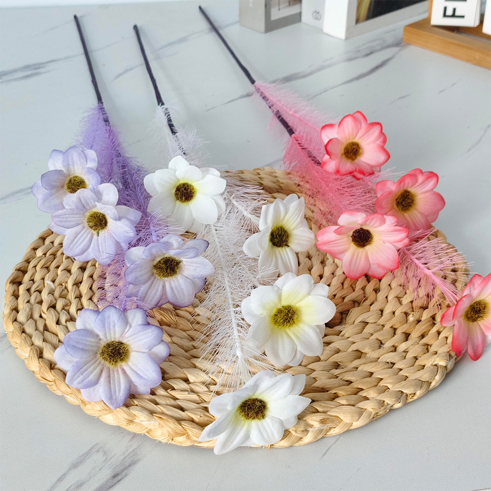 Simulación de flores de Ge Sang, ramas de manzanilla, flores falsas, jardinería al por mayor, decoración decorativa de flores