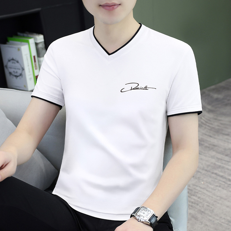 New Short-Sleeved T-Shirt Men's Casual Business Cotton T-Shirt Work Clothes Fashion Sportswear Work Clothes Wholesale