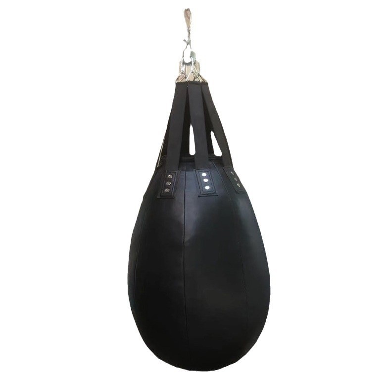 Cross-Border Manufacturer Wholesale Boxing Cowhide Microfiber Solid Water Drop Pear-Shaped Punching Bag Martial Arts Gym Muay Thai Fighting Boxing Sandbag