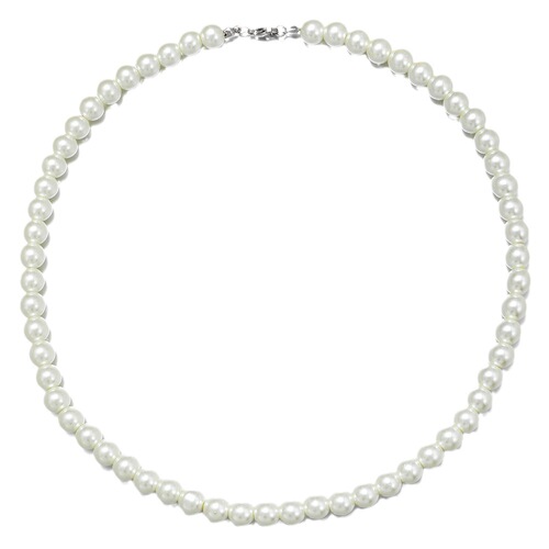 Amazon cross-border best selling single layer men's pearl necklace round beaded clavicle chain pearl necklace wholesale