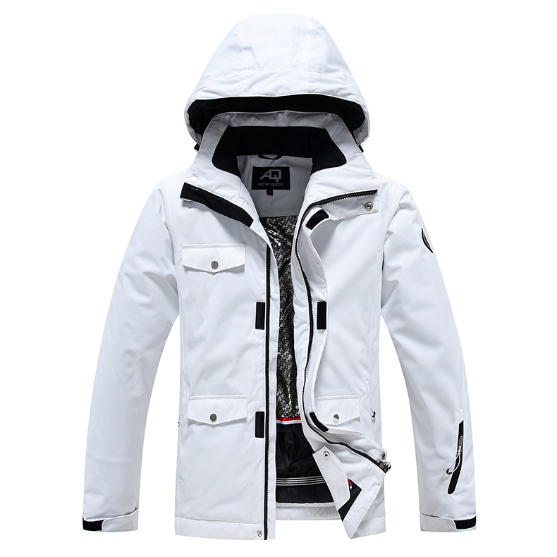 2022 Men and Women's Skiwear Winter Outdoor Snowboard/Skiwear White Ski Jacket Warm and Thick
