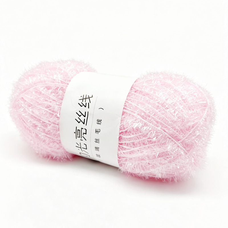 Coreano plato Toalla de vidrio de lana de seda de bricolaje tejido a mano muñeca de oro hilo tejido bolsa de hilo de seda brillante en stock al por mayor