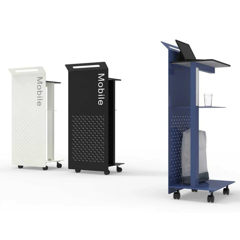 Стальная мобильная рабочая станция для подиума, демонстрационный стол для академического подиума, компьютерный стол из стальной пластины, модный учебный стол