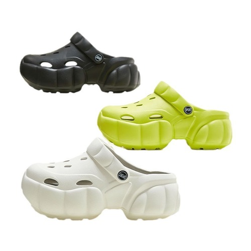 New DIY feel-good thick-soled holey shoes for women, summer outdoor wear, new height-increasing anti-slip cap EVA beach sandals