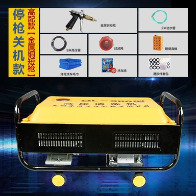 Portable car washer: 220v car brush water pump - high-end-gun-stop-and-shutdown-model