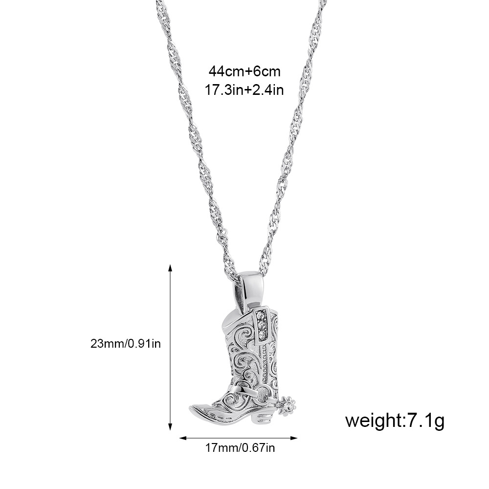 PVD Coated Real Gold Plated Star Heart Shape Boots 304 Stainless Steel Vintage Style Classic Pendant Necklace display picture 1