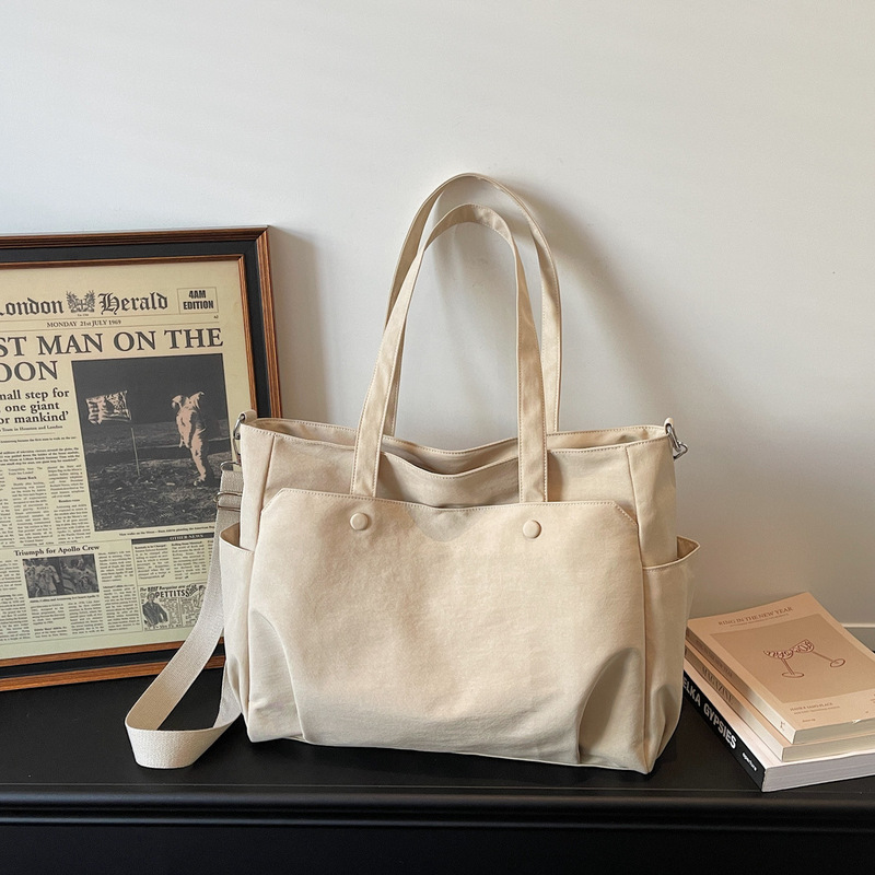 Women's Commuter Shoulder Crossbody Bag, Urban Casual Large-Capacity Tote Bag, Simple Oxford Cloth Lightweight Document Bag for Women