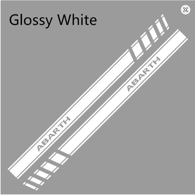Car Side Stripe Stickers Suitable for Fiat 500 Abarth Accessories Modified Racing Sports Graphic Car Decals (Body sticker) - white