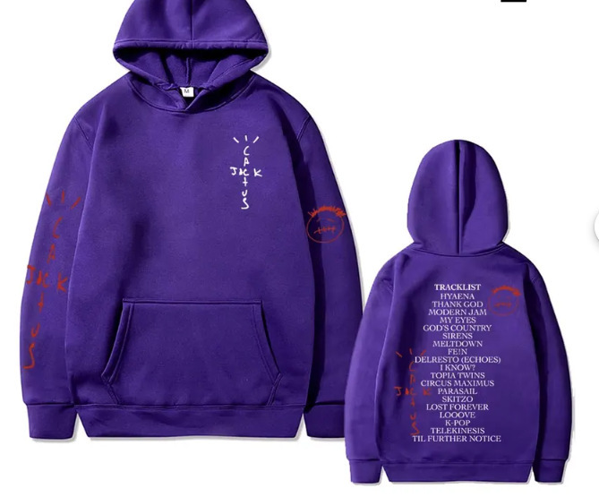 Cactus Jack Utopia Graphics Hoodie Men Hip Hop Fashion Trend