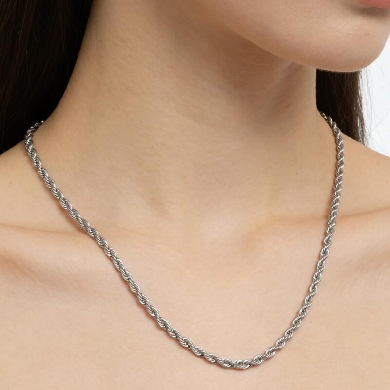 Titanium steel twisted chain necklace, unisex, thick chain, plain chain, retro braided clavicle chain, simple and versatile accessory chain Titanium steel twisted chain necklace, unisex, thick chain, plain chain, retro braided clavicle chain, simple and versatile accessory chain