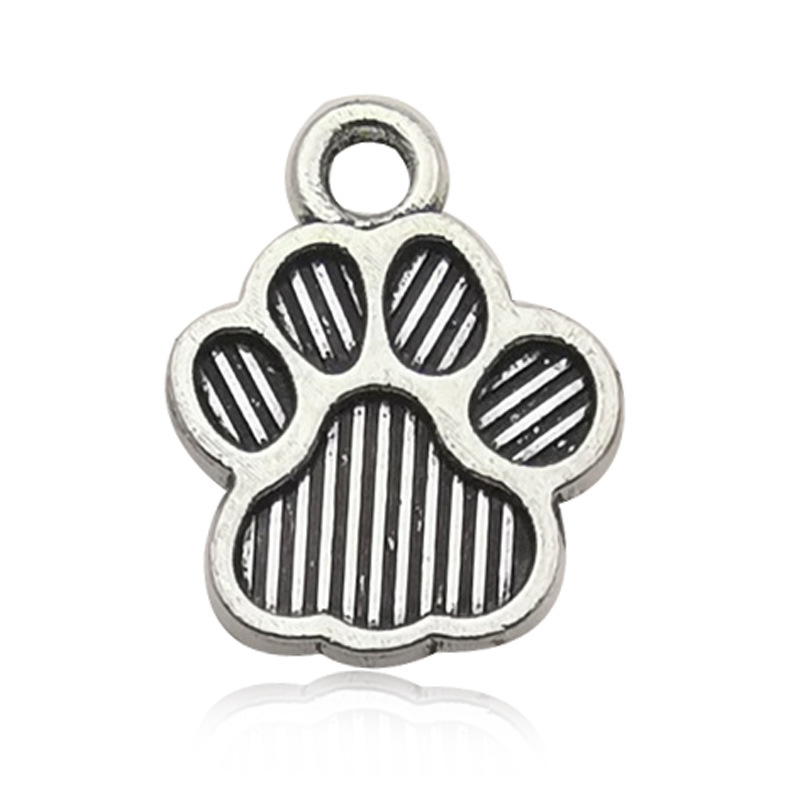 1 고대 실버 양면 고양이 발톱 10x13mm-17371/0.8g