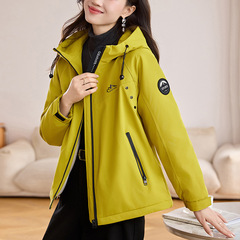 休闲连帽派克棉服女2025冬季新款宽松洋气妈妈加厚夹棉冲锋衣外套
