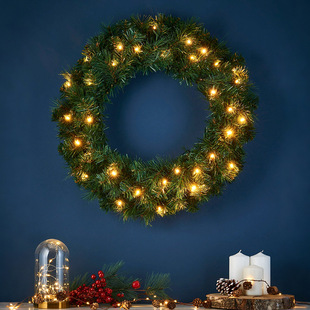 Pvc Flat Head Christmas Garland Led Luminous Home Door Decoration Door Hanging Christmas Atmosphere Scene Layout/40/50Cm