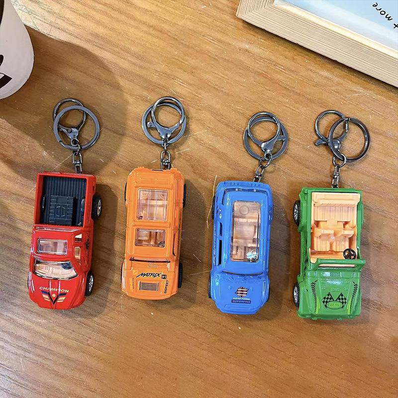 创意合金回力皮卡车钥匙扣趣味解压学生玩具小挂件抓娃机礼品批发|undefined