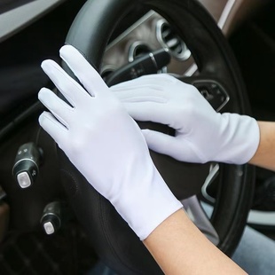 Rq Advanced Three-Stripe Ceremonial White Gloves for Courtesy, Parade, Military Training, Honor Guard, Flag Raising, Square Dance, Elementary School Students, and Children