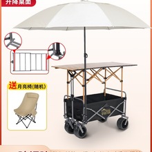 网红摆摊小推车商用地摊专用可升降折叠桌烤肠移动户外露营多功能