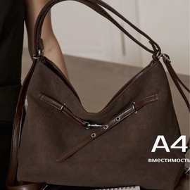 跨境批发麂皮绒包时尚女包2025新款大容量感托特包百搭单肩包