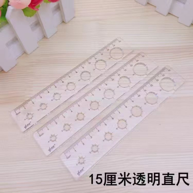 买一送一小学生多功能透明15cm四件套尺直尺三角板量角器套装尺子|undefined