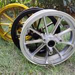 电动车10/12寸九爪骠骑鬼火战速小龟小牛电摩铝合金前轮轮圈轮毂