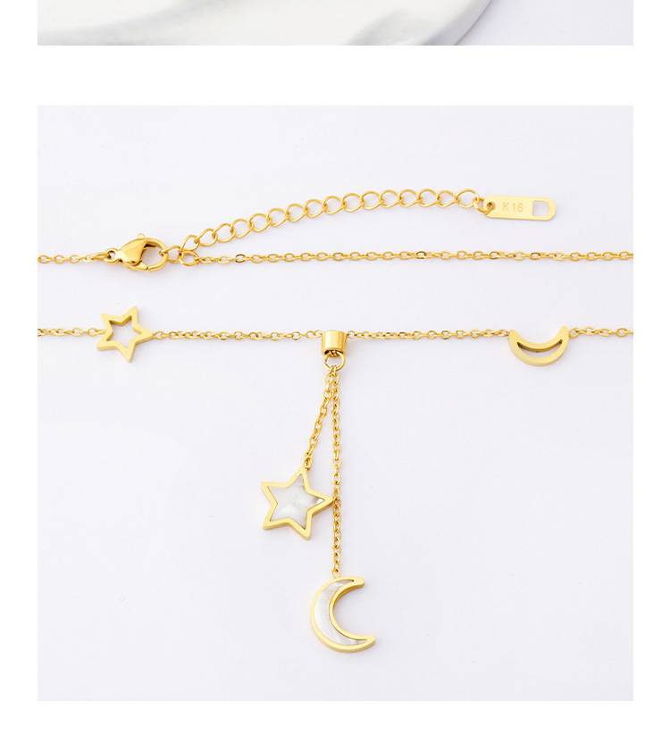 Fashion Star Titanium Steel Pendant Necklace Inlay Shell Stainless Steel Necklaces Colorza_colorza_7