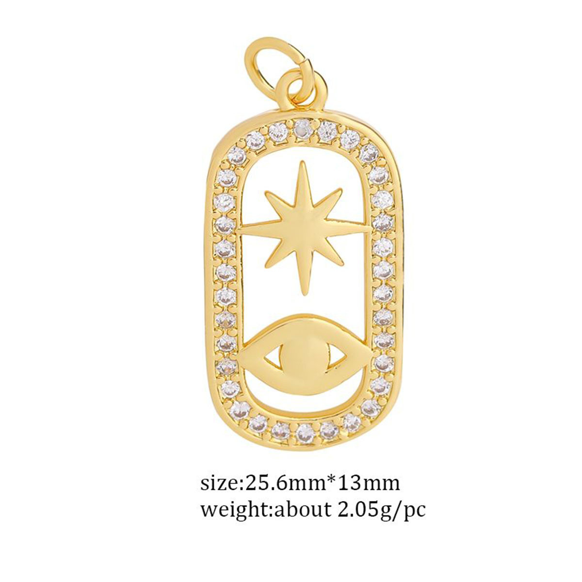 3g Weight Pendant Jewelry Making Type Zircon Inlay Material DIY Jewelry Accessories Classification 1 Piece Quantity Copper Material Devil's Eye, Moon, Heart Shape Pattern Plating Design Vintage Style, Classic Style Style 1 Piece Copper Zircon Devil's Eye Moon Heart Shape Pendant 8
