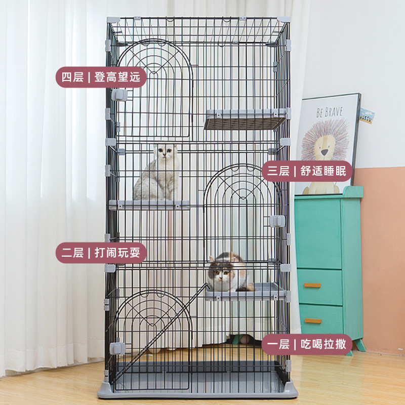 Cat Cage Villa Home Cat Cage Indoor Cat House Pet Cat Kennel Easy to Clean Double Layer Triple Layer