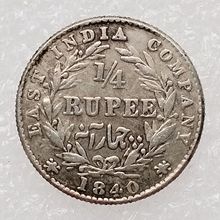 仿古工艺品印度古币0.25卢比 1840 铜镀银外贸热销纪念币08