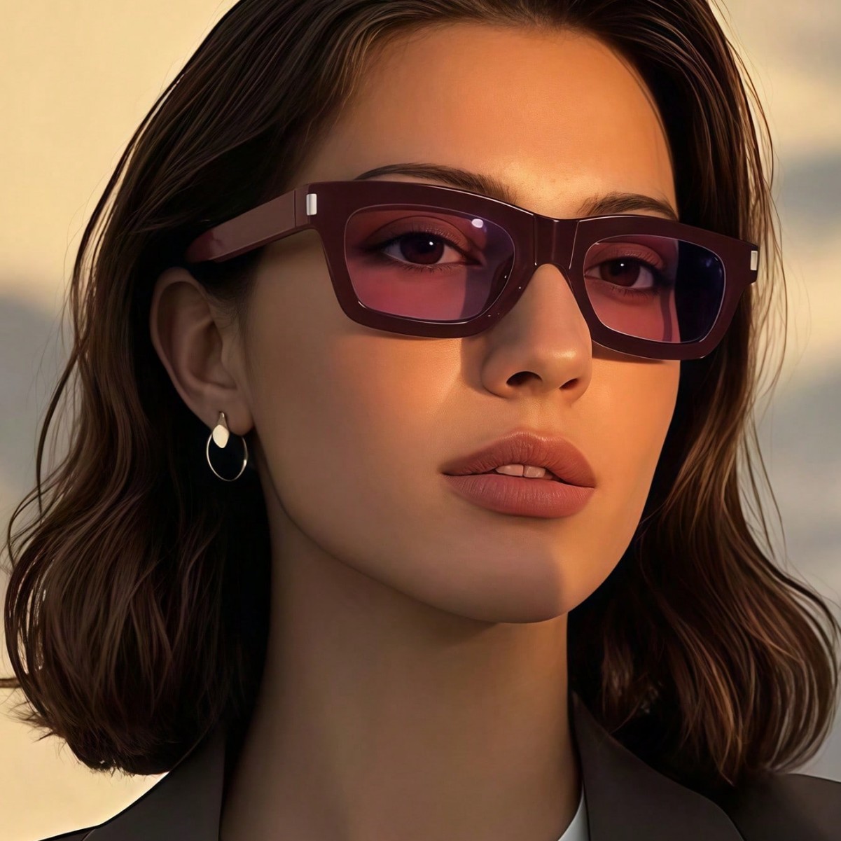 Stilvolle, kleine, quadratische Sonnenbrille mit UV-Schutz – minimalistisches Design für Damen und Herren_voghion.com