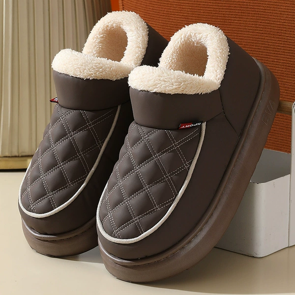 EVA waterproof cotton shoes coffee